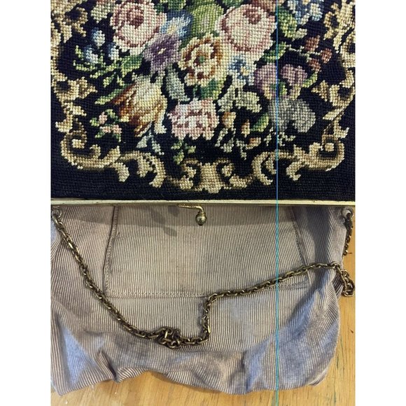 Vintage Purse Needlepoint Tapestry Handbag Bag 7.5" x 5.5" - Picture 9 of 11